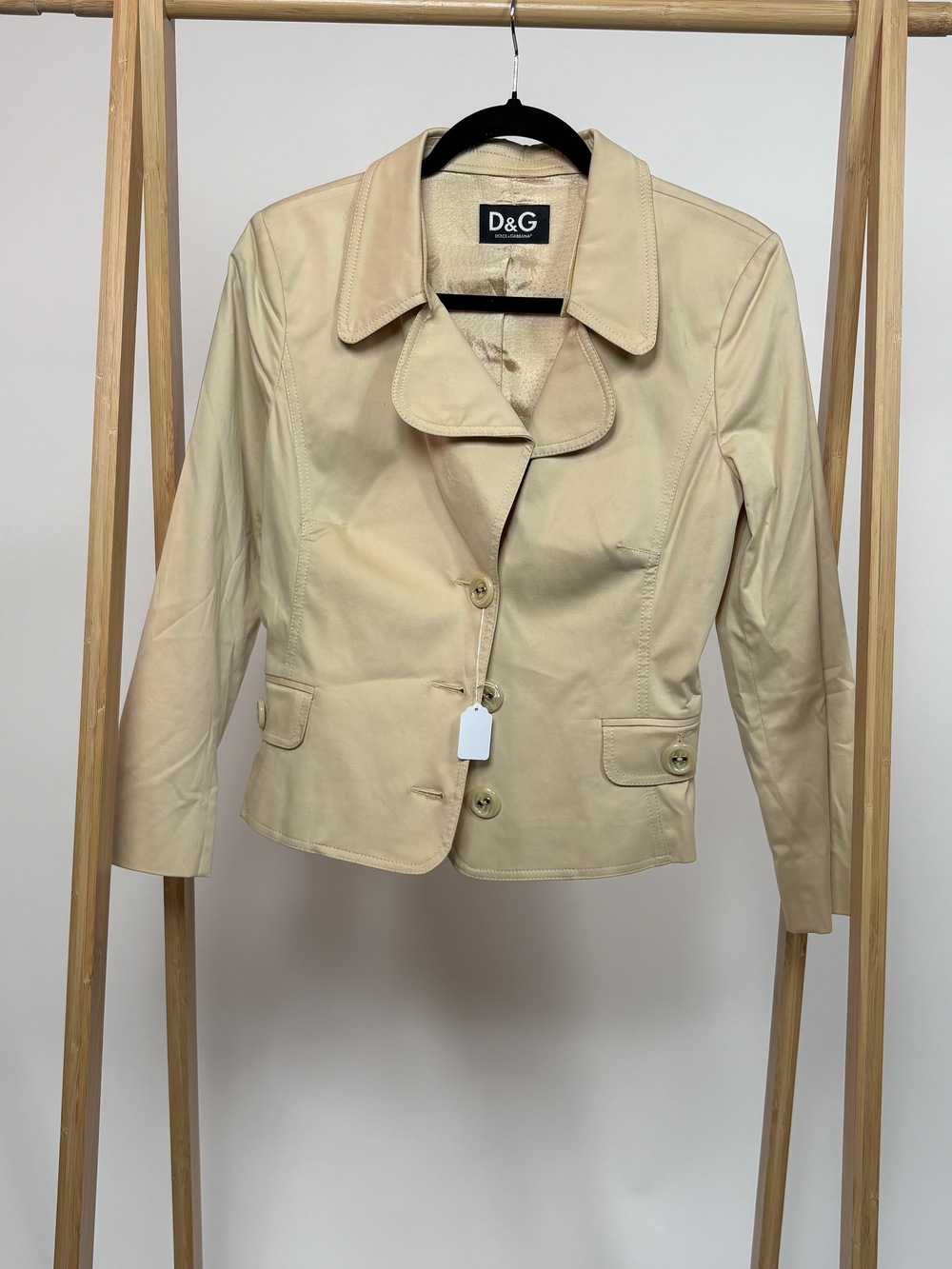 PF-1342 Dolce & Gabbana Cream Fitted Blazer